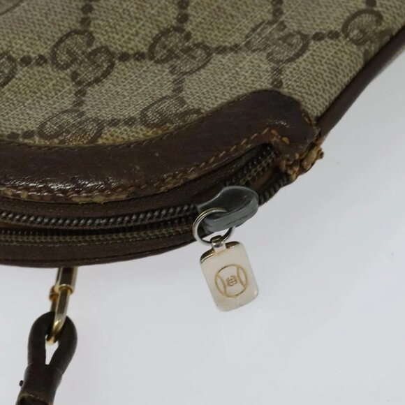 GUCCI GG Supreme Web Sherry Line Bag PVC Beige Gold 904 02 047 Auth 132567 - Picture 12 of 16